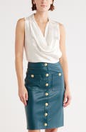 L'AGENCE Colter Sleeveless Cowl Neck Satin Top
