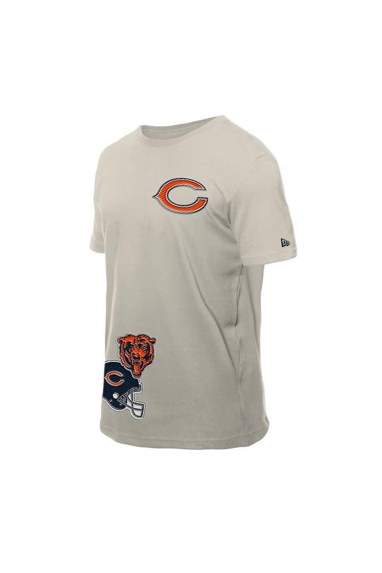 Men's New Era Light Beige Chicago Bears Multi Patch T-Shirt, Alternate, color, Light Beige