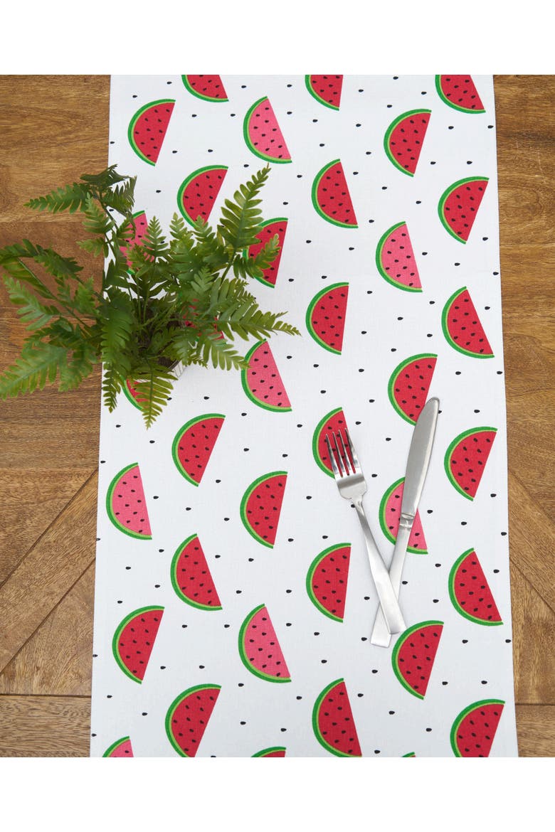 Watermelon Whimsy Table Runner 14" x 72", Alternate, color, Red