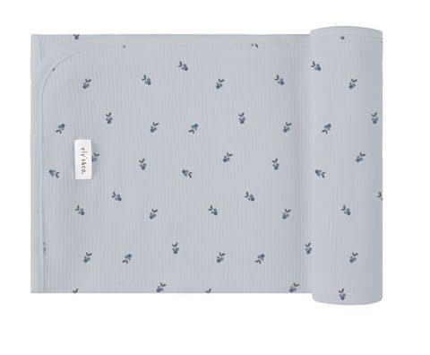 Ely's & Co Rib Cotton - Pocket Full of Flowers Footie & Hat - Leaves/Blue