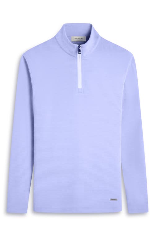 Bugatchi Waffle Knit Quarter Zip Performance Pullover In Sky