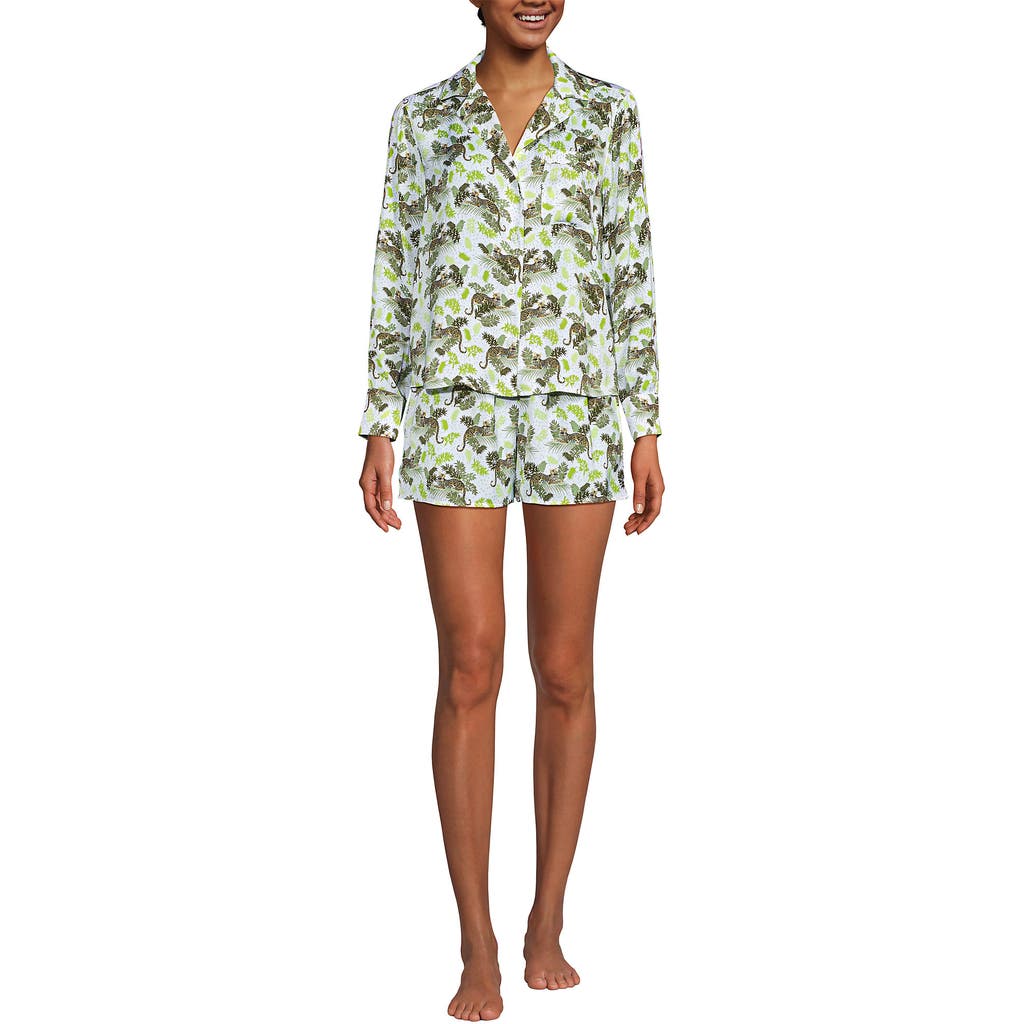 LANDS' END LANDS' END PLUS SIZE MATTE SATIN 2 PIECE PAJAMA SET