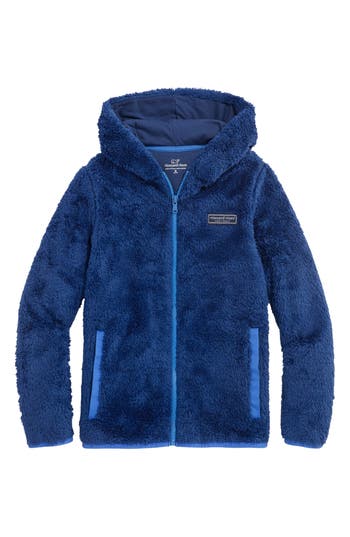 Vineyard Vines Kids' Teddy Fleece Zip Hoodie In Blue