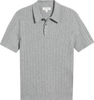 Nordstrom Cabled Cotton & Cashmere Polo Sweater