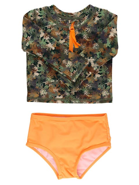 UPF50 Long Sleeve Zipper Rash Guard 2-Piece (Baby)