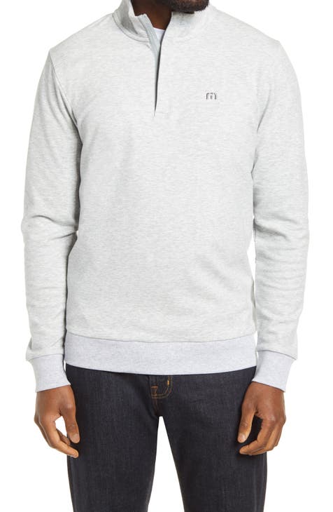 Men Oversized Quarter-Zip Sweatshirt - Melange Grey - SM2505092B main image 1