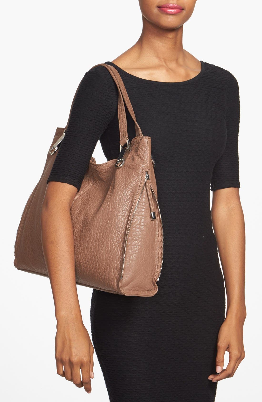 'Riley' Leather Tote, Alternate, color, COCOA
