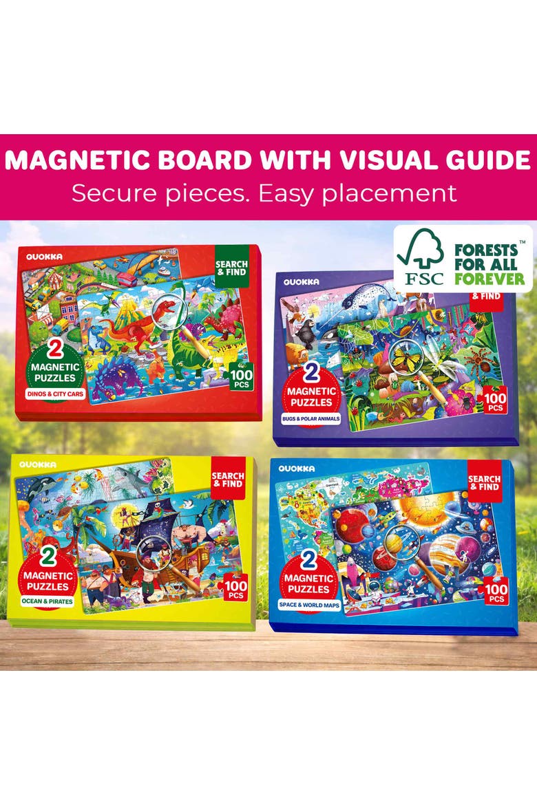 100 PCS Magnetic Kids Jigsaw Puzzle Book, Alternate, color, Maps