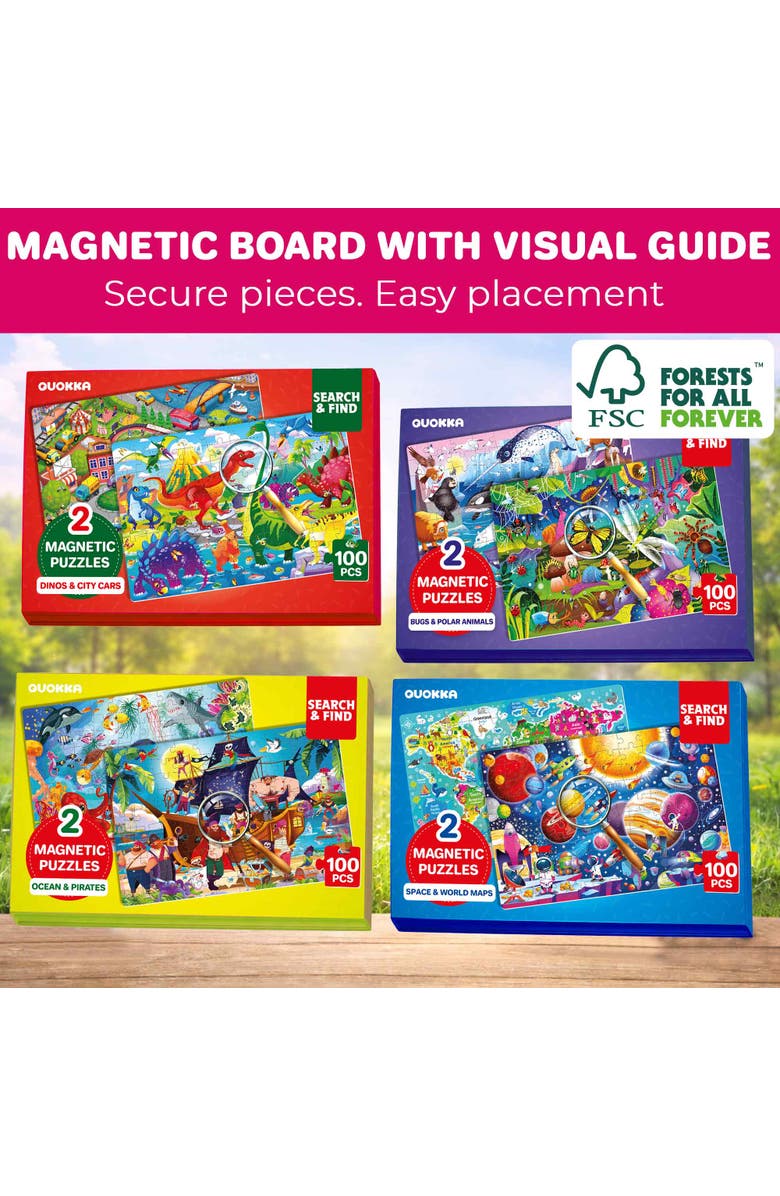 Quokka 100 PCS Magnetic Puzzle Book for Kids, Alternate, color, Maps