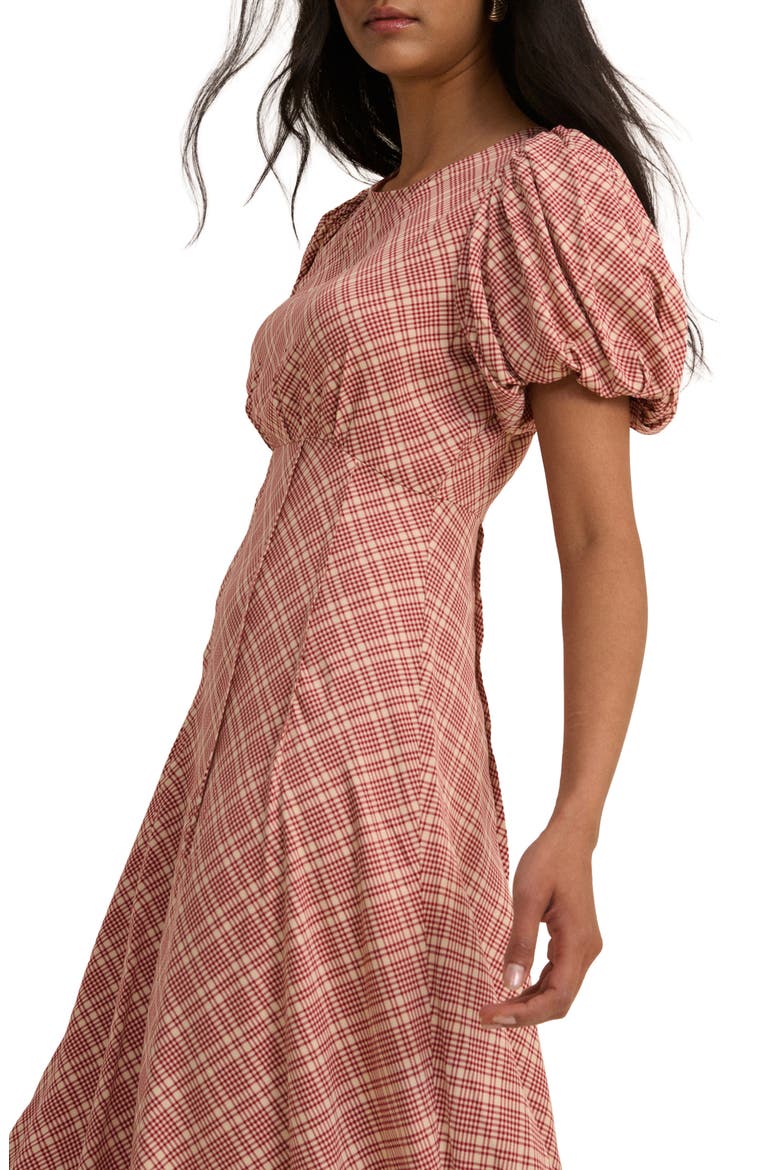 Quinn Puff Sleeve Midi Dress, Alternate, color, MULTI