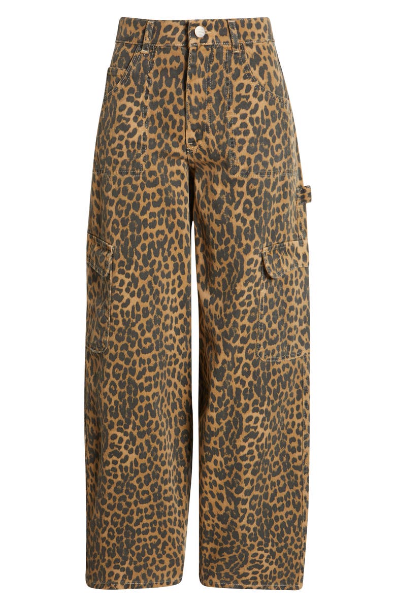 Damson Madder Leopard Cargo Jeans, Alternate, color,