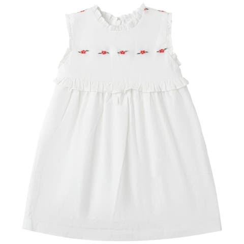 Floral Embroidered Ruffle Shirred Dress (Toddler, Little Kid & Big Kid)