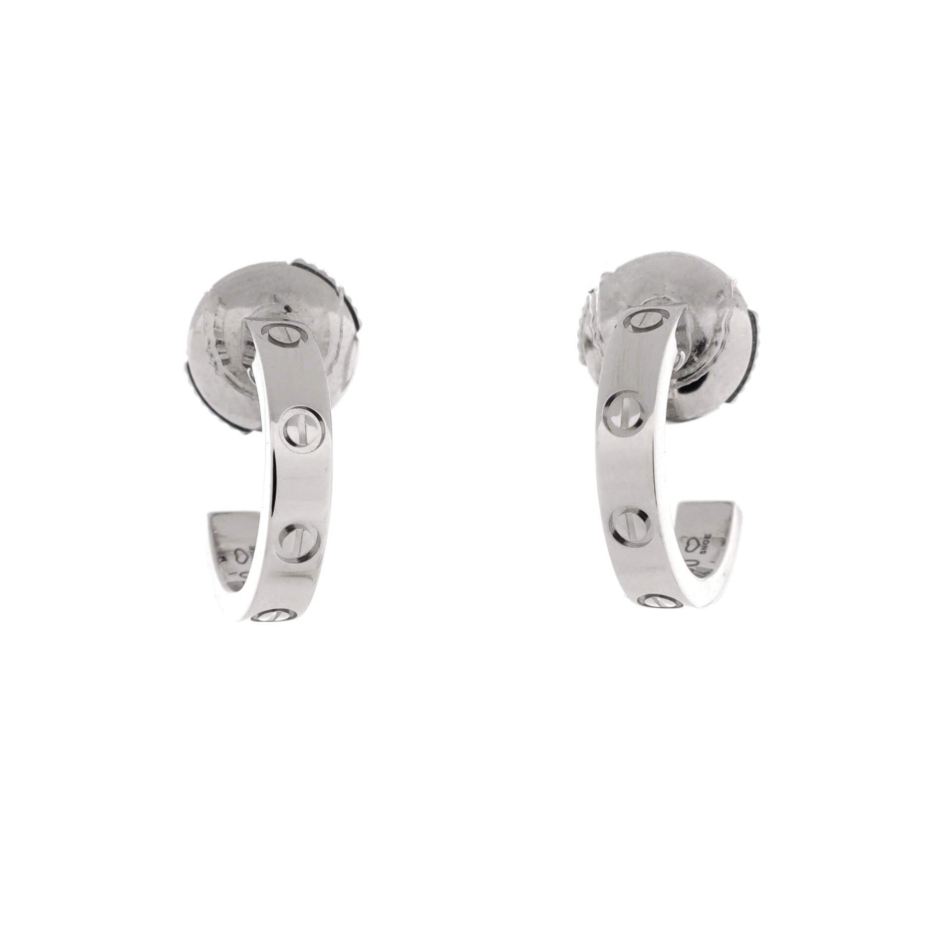 Love Hoop Earrings 18K White Gold Small, Main, color, Metallic Gold