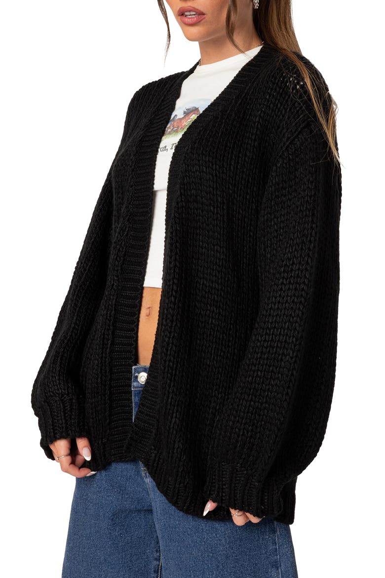 Anina Oversize Cardigan, Alternate, color, BLACK