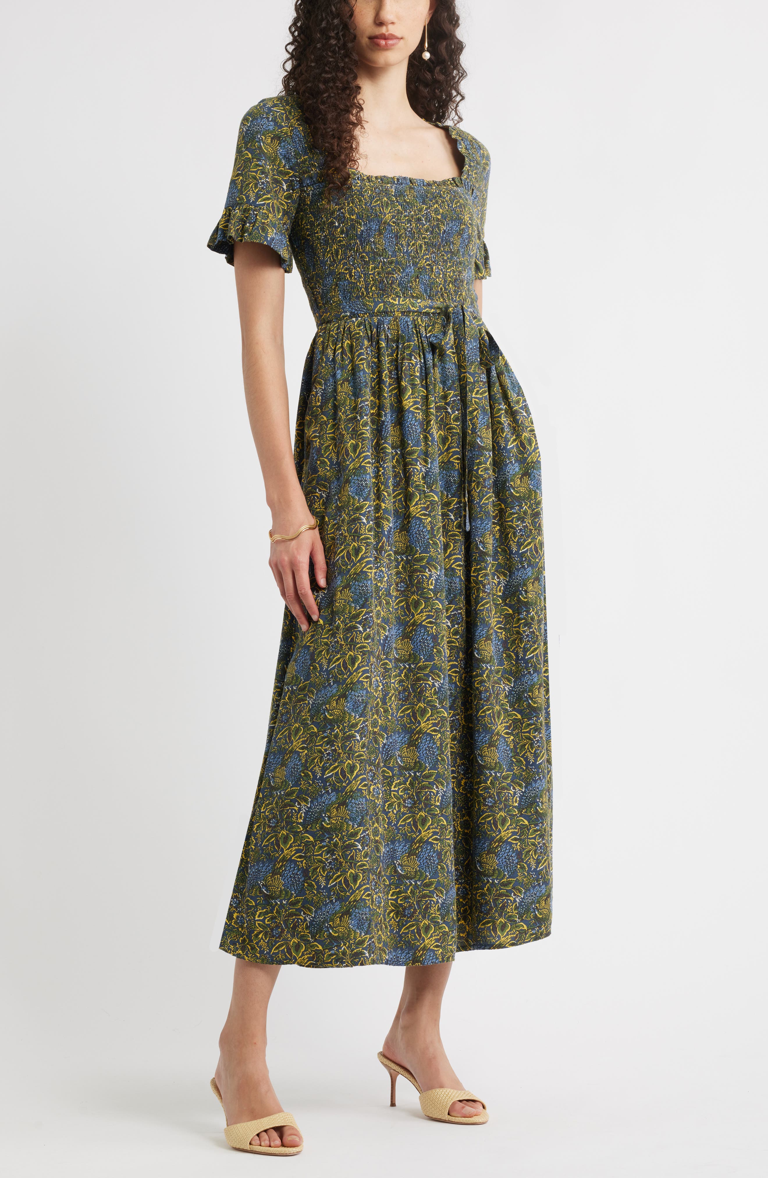 Chelsea28 Smocked Ruffle Bodice Maxi Dress