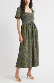 Chelsea28 Smocked Ruffle Bodice Maxi Dress
