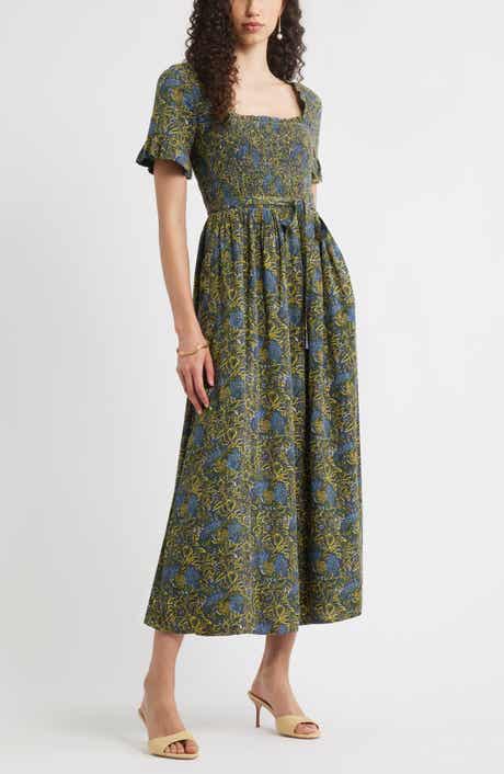 Chelsea28 Smocked Ruffle Bodice Maxi Dress