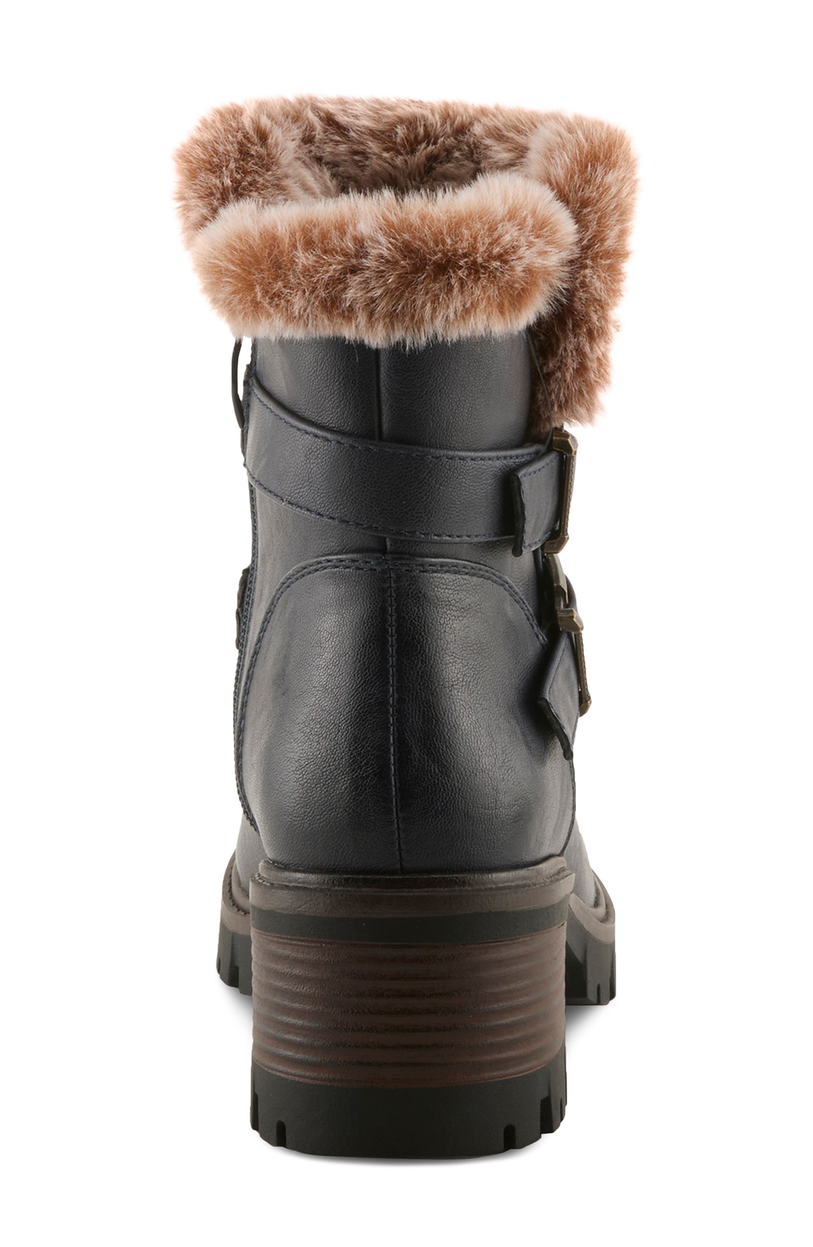 Beartrak Faux Leather Bootie, Alternate, color, NAVY