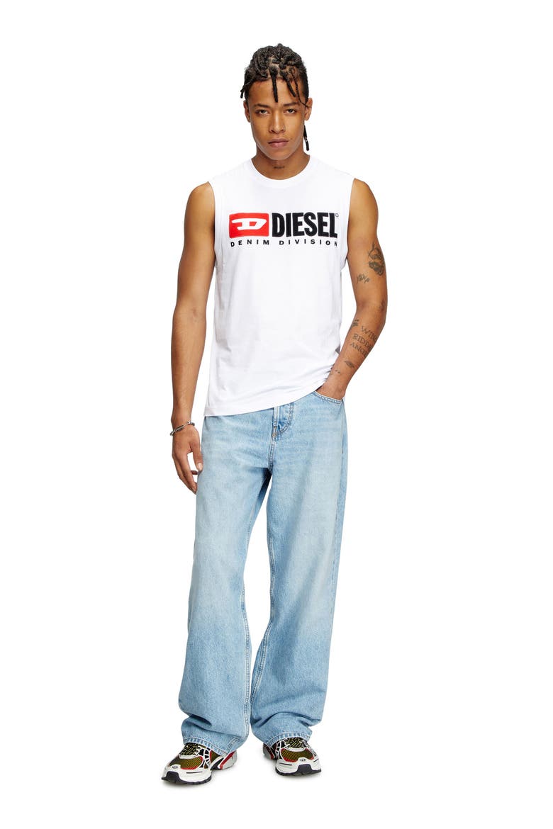 T-Isco-Div Logo Appliqué Muscle Tee, Alternate, color, WHITE