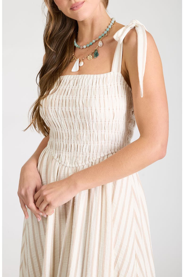 Stripe Cotton Maxi Sundress, Alternate, color, LIGHT TAUPE