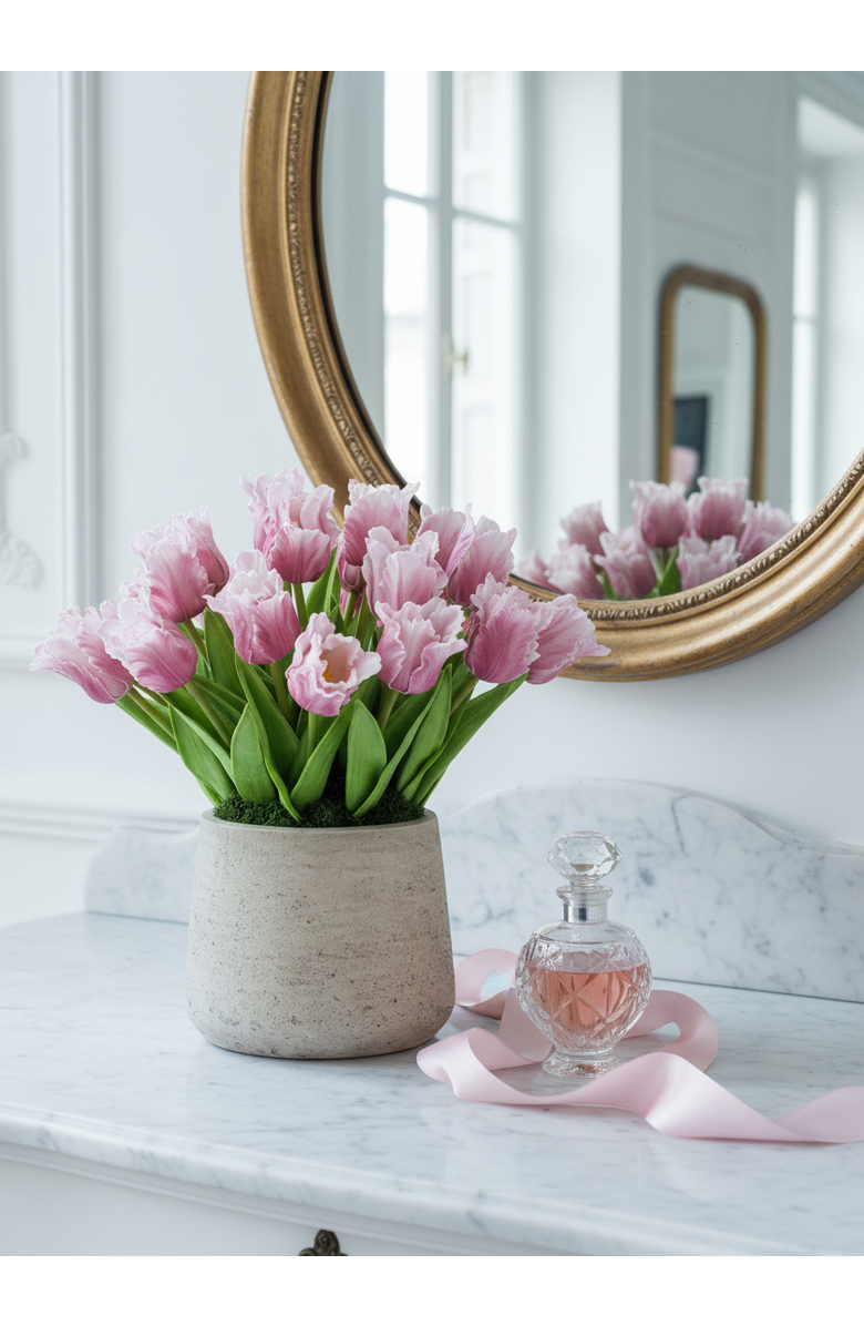 CocoBella Kai RealTouch Tulip Arrangement, Alternate, color, Lilac