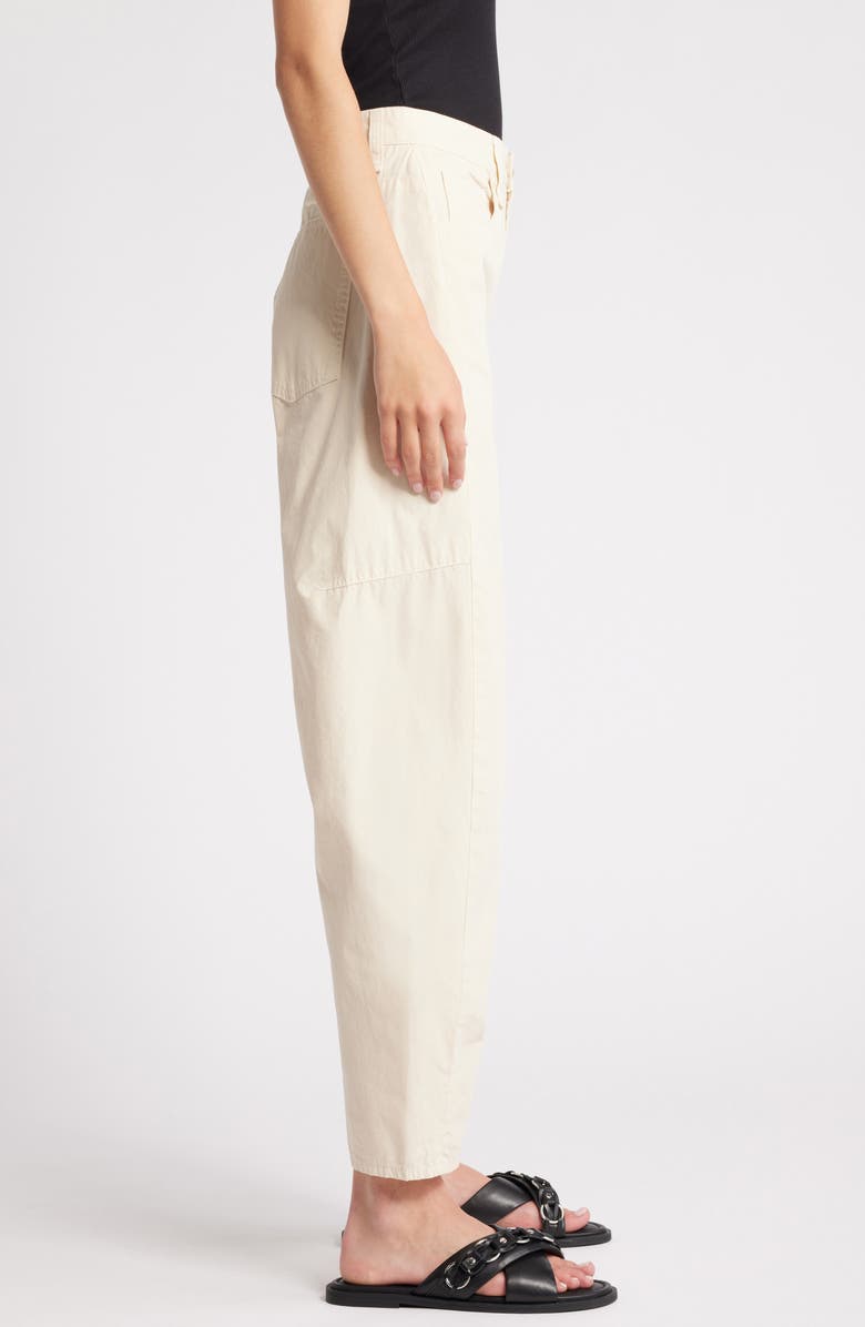 rag & bone Charlie High Waist Barrel Leg Pants, Alternate, color, Ivory