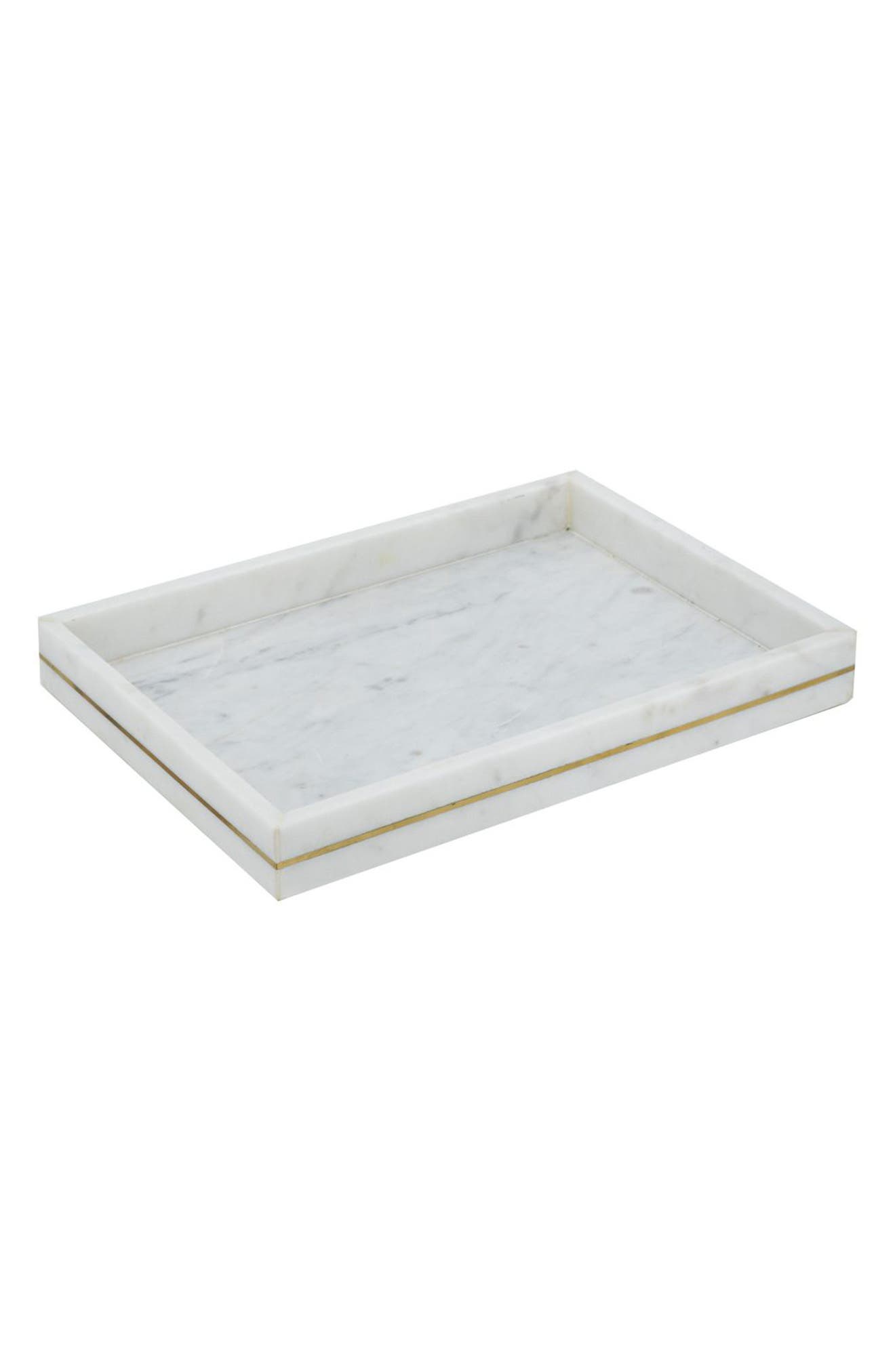R16 HOME Brass Inlay Marble Tray