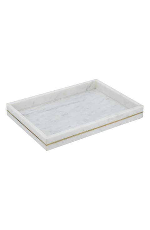 Brass Inlay Marble Tray