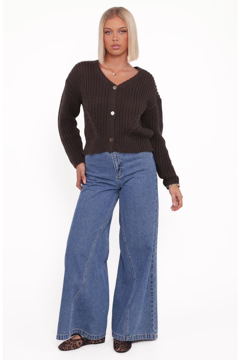 Henderson Chunky Knit Cardigan, Alternate, color, BROWN