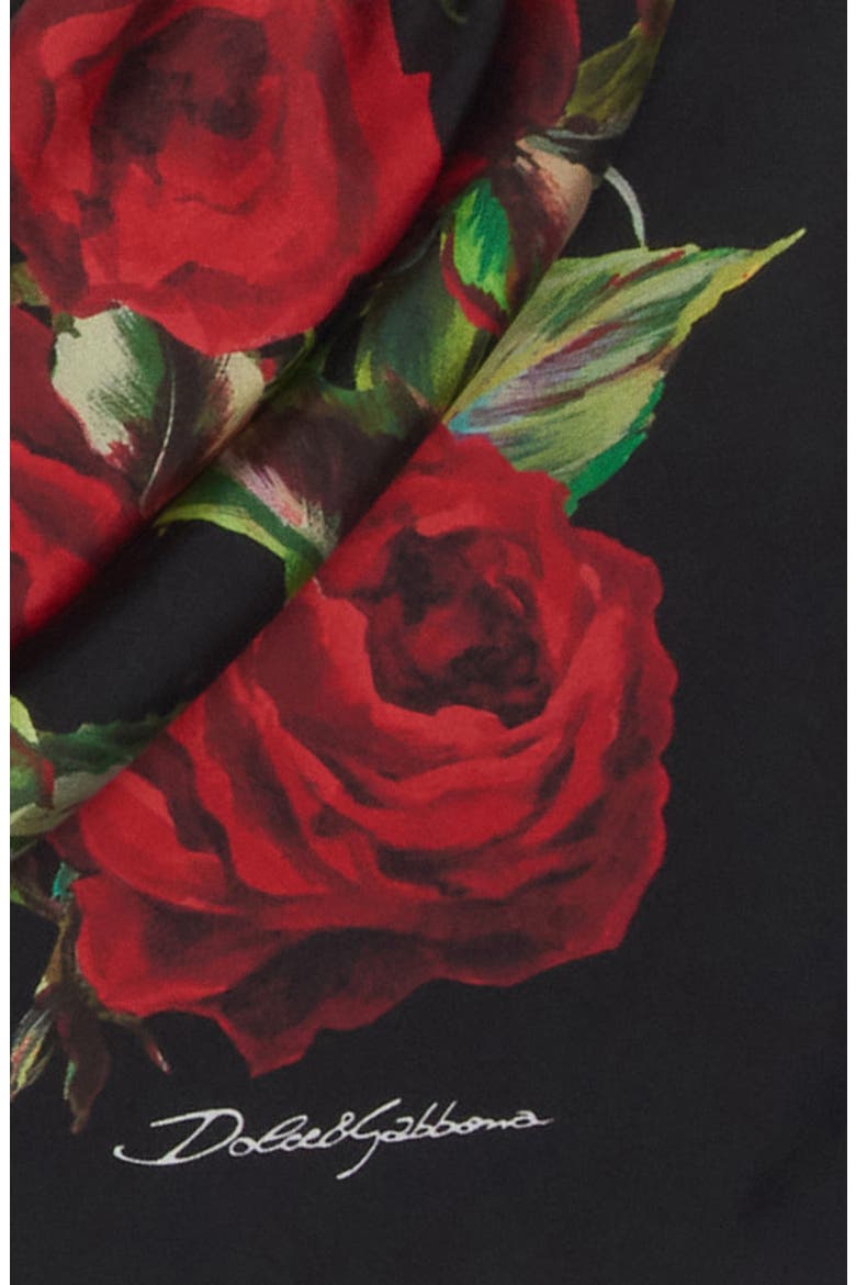 Roses Silk Scarf, Alternate, color, HN5HM ROSE ROSSE FDO.NERO