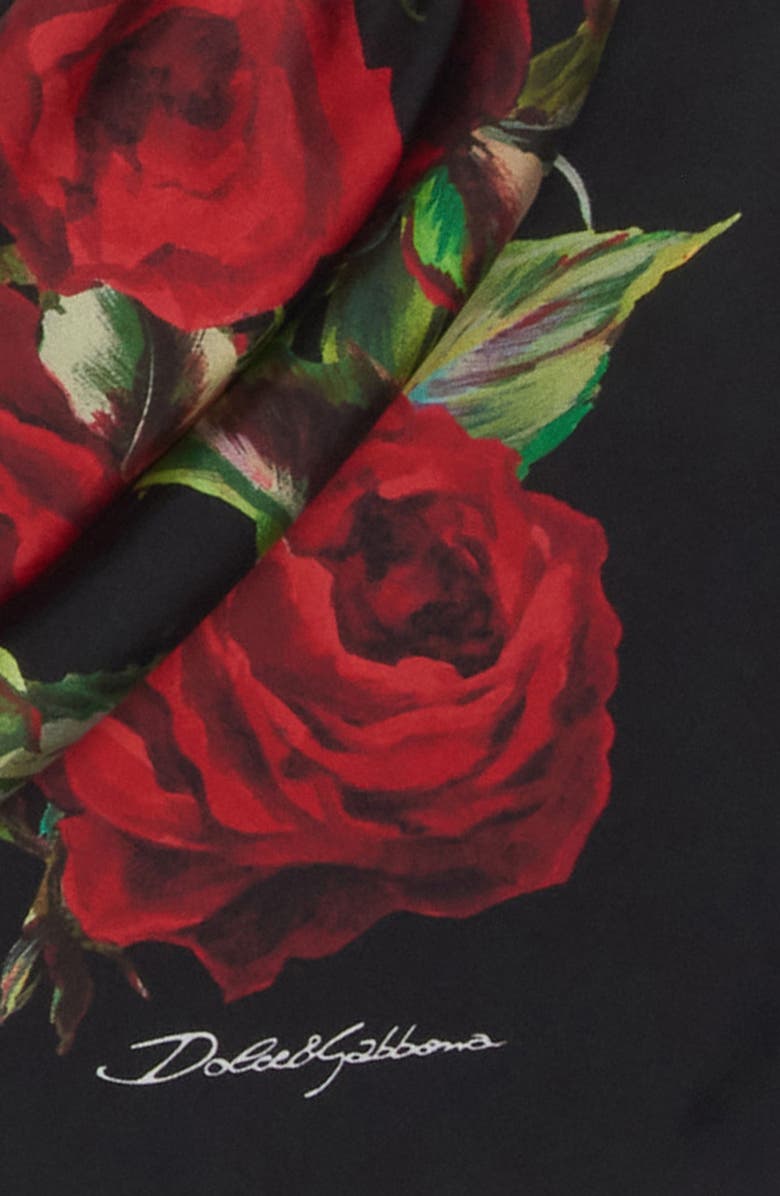 Dolce&Gabbana Roses Silk Scarf, Alternate, color, 
