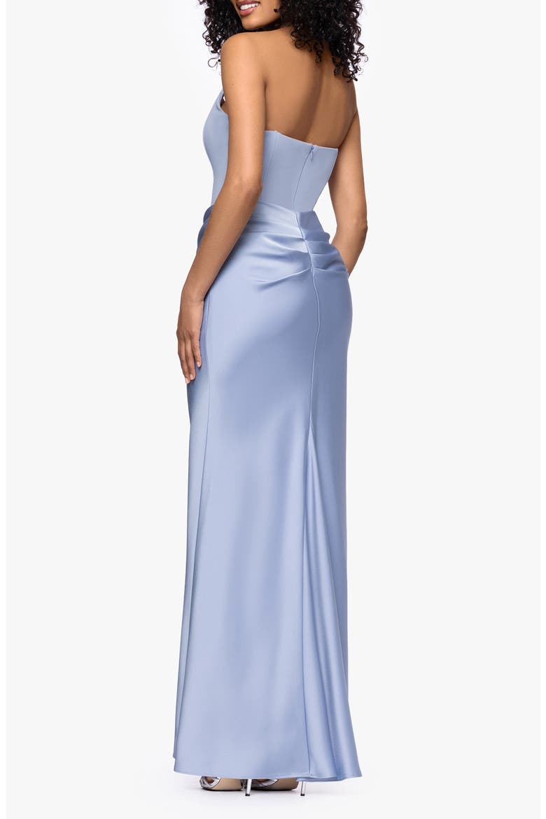 Strapless Mixed Media Gown, Alternate, color, PERIWINKLE