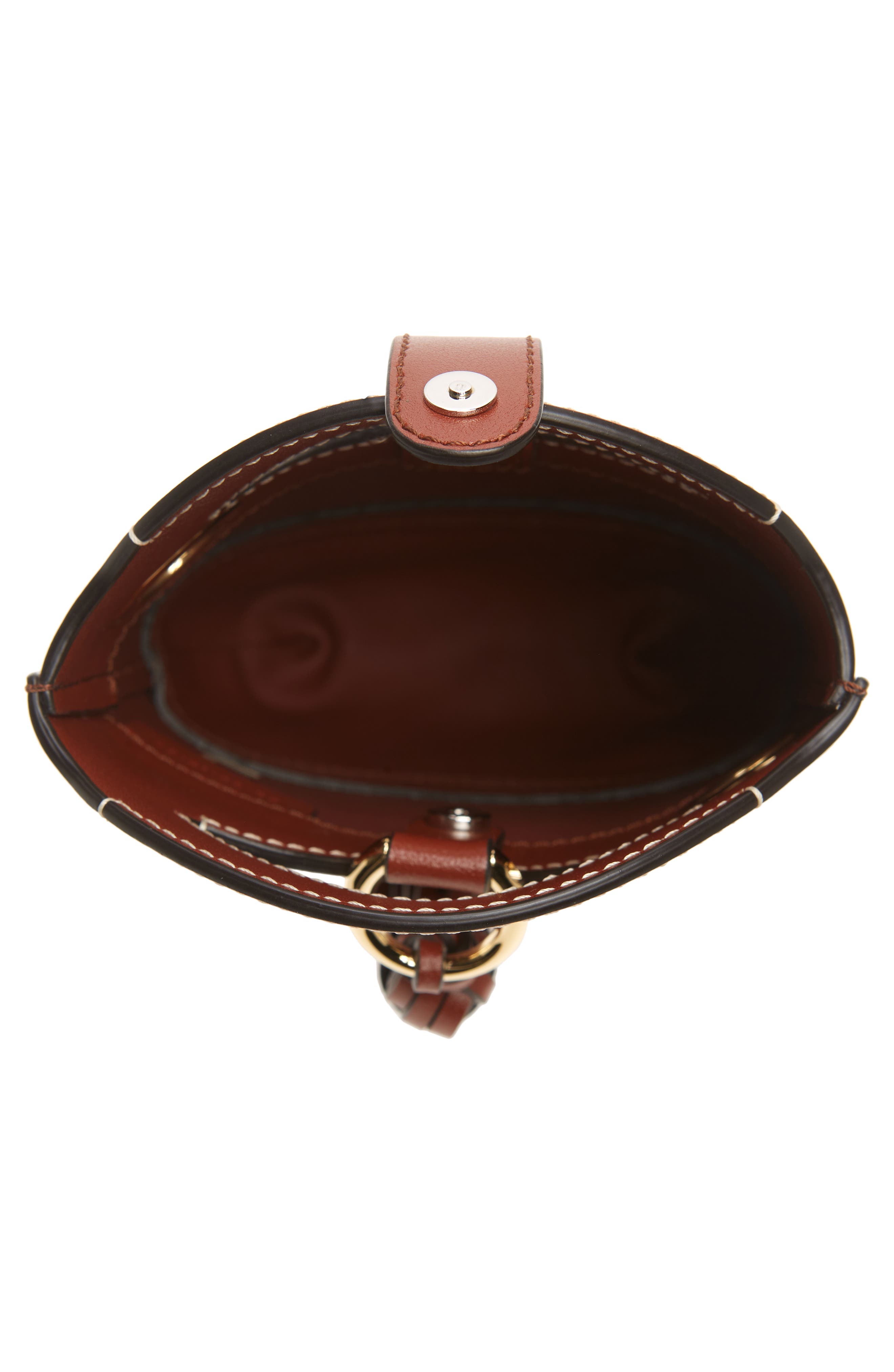 Chloè Walden Leather Phone Pouch, Alternate, color, SEPIA BROWN