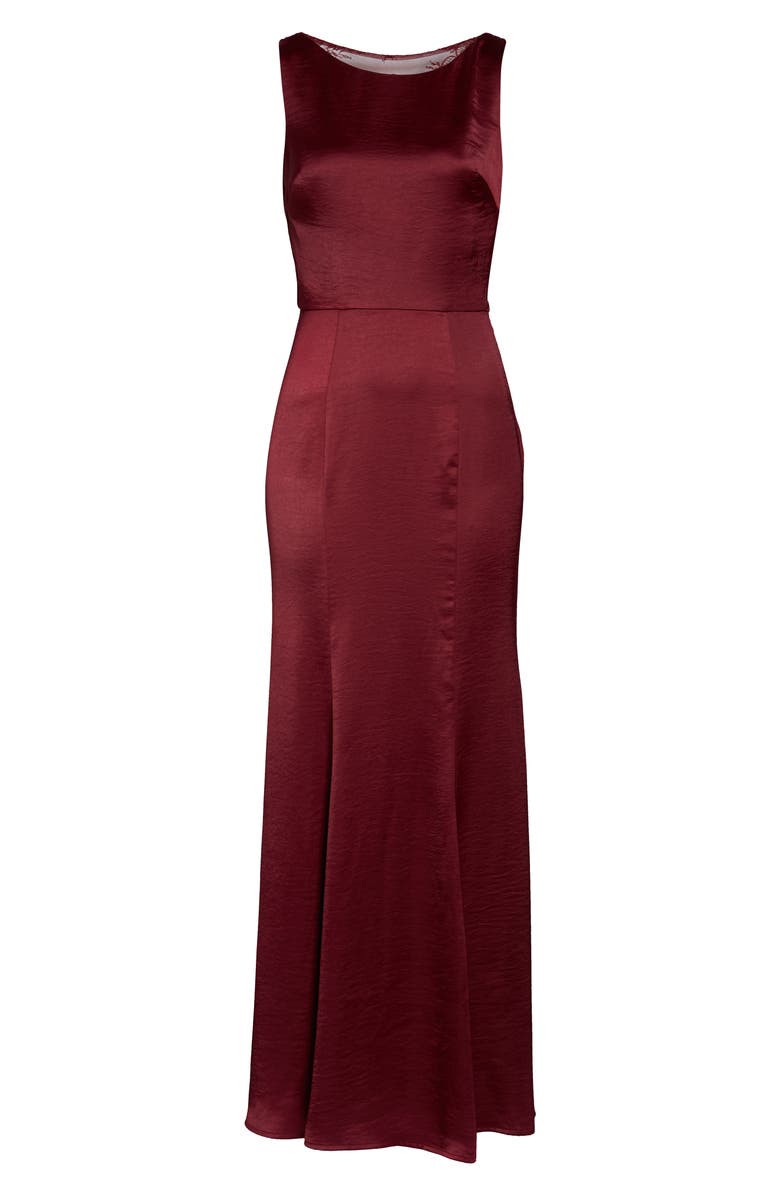 Chi Chi London Lottie Lace Back Satin Trumpet Gown, Alternate, color,