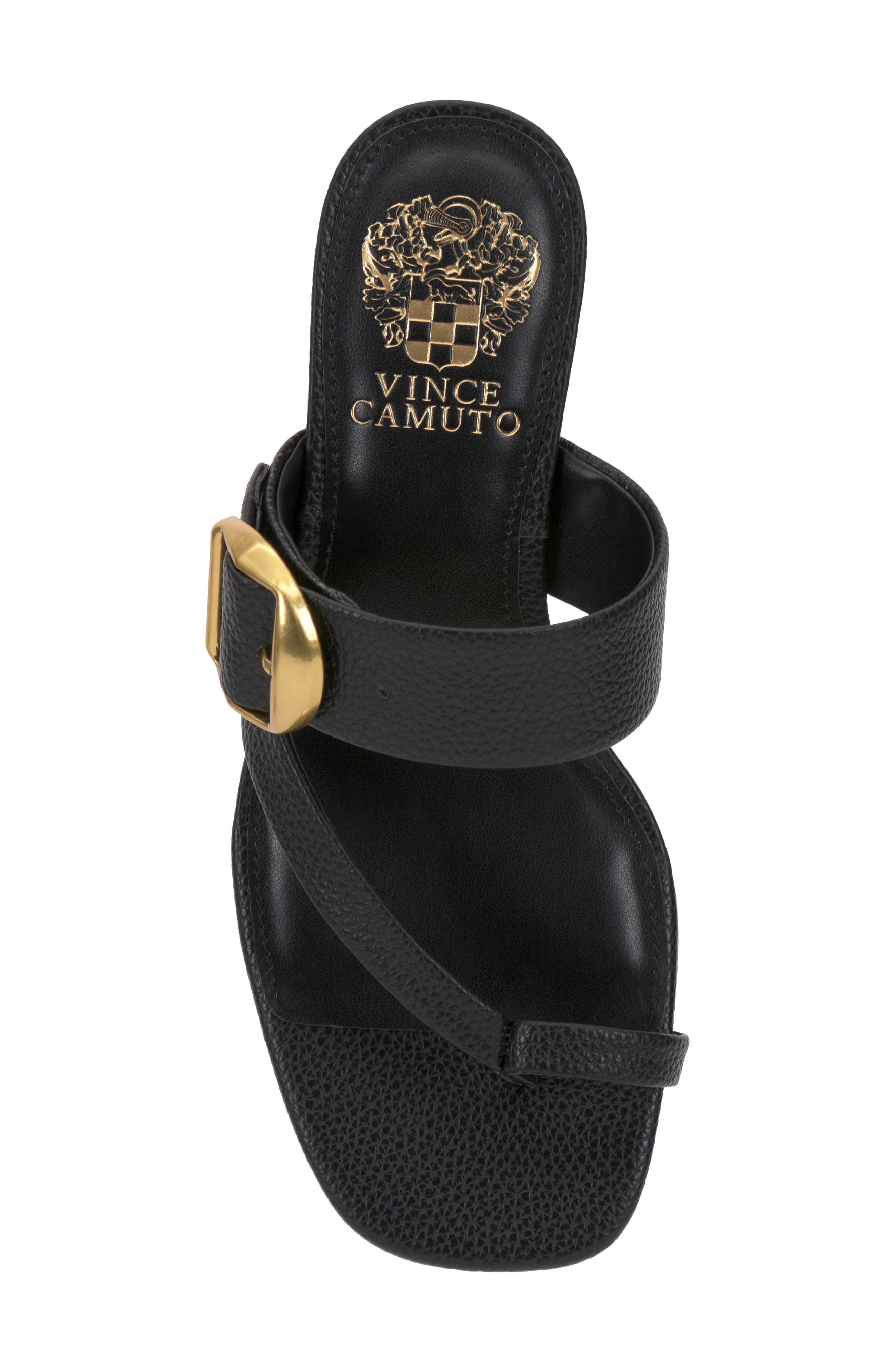 Vince Camuto Laynnie Toe Loop Sandal, Alternate, color, Black Pl Souffle