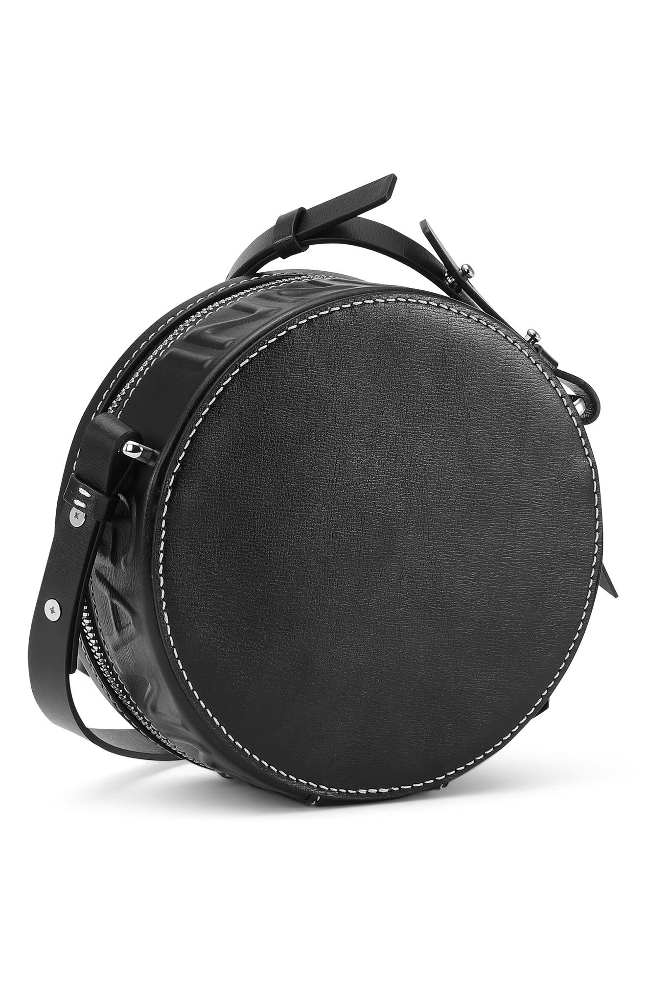 Ganni Banner Recycled Leather Roller Bag, Alternate, color, 