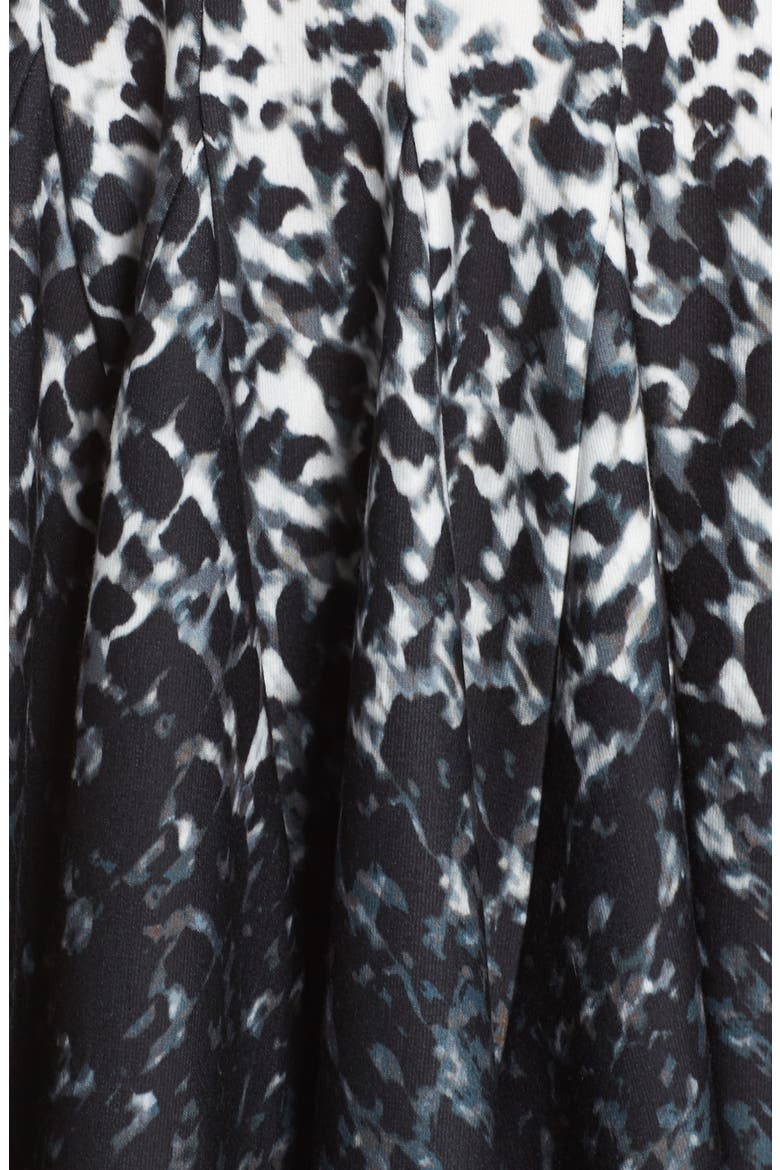 Ponte Fit & Flare Dress, Alternate, color, BLACK/ IVORY