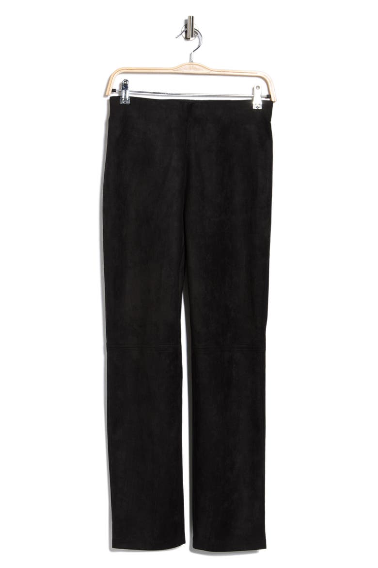 Faux Suede Ankle Pants, Alternate, color, BLACK