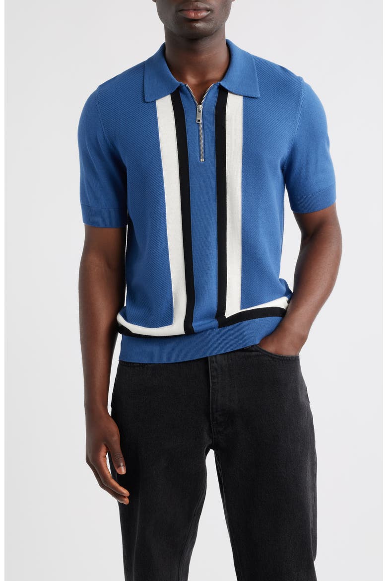Sholpone Half Zip Polo, Main, color, MEDIUM BLUE
