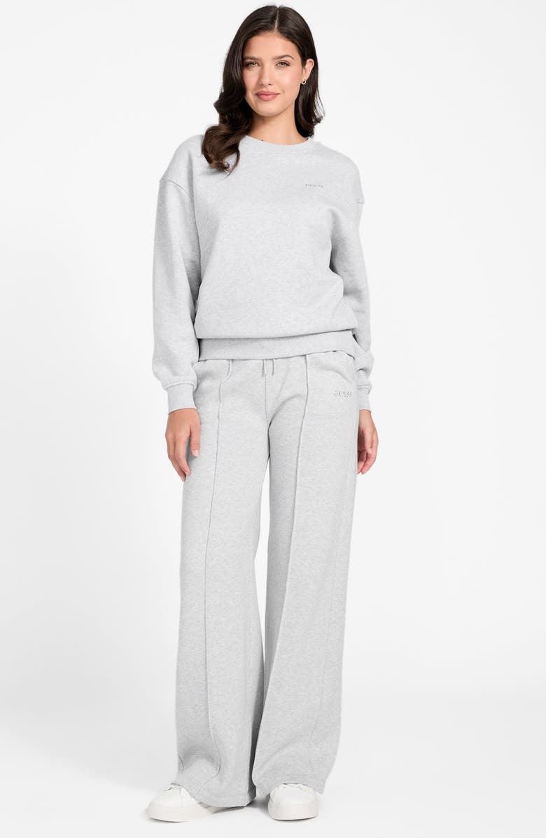 GUESS Nat Organic Cotton Blend Fleece Sweatshirt, Alternate, color, Heather Grey