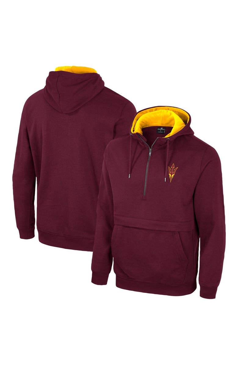 COLOSSEUM Men's Colosseum Maroon Arizona State Sun Devils Half-Zip Hoodie, Main, color, 