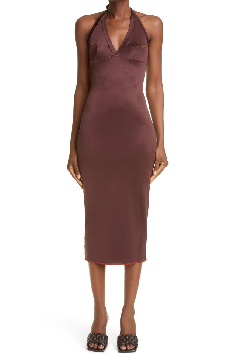 XULY BET Iconic Halter Dress (Nordstrom Exclusive), Main, color, AUBERGINE