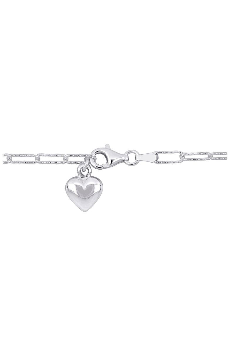Heart Charm Lariat Necklace, Alternate, color, SILVER