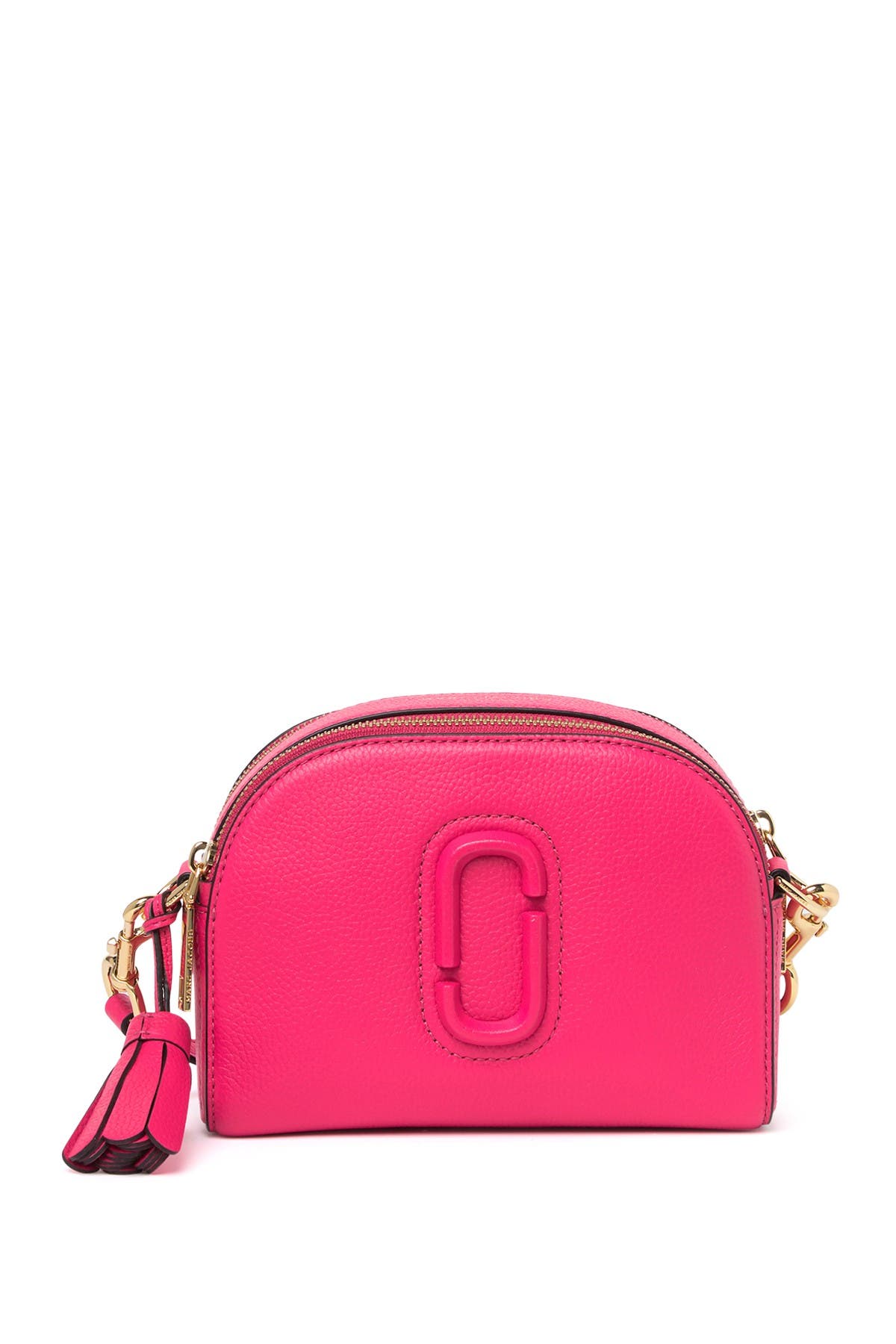Small Shutter Leather Camera Bag, Main, color, PEONY