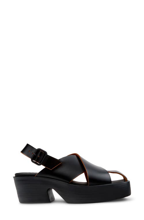 Camper Billie Slingback Platform Sandal In Black