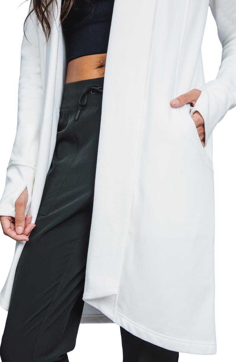 90 DEGREE BY REFLEX Butter Open Front Longline Cardigan, Alternate, color,