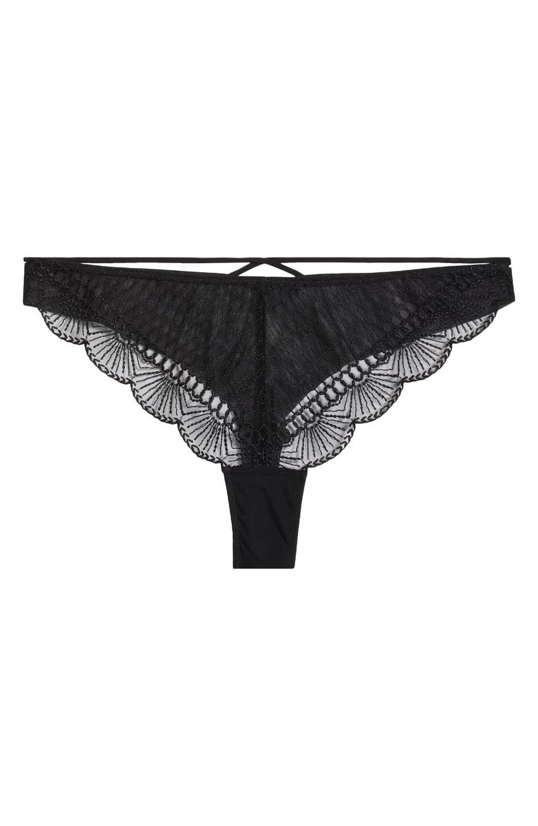 Etam Rosace Embroidered Tulle Tanga, Alternate, color,
