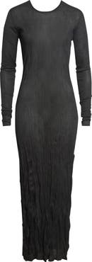 TOTEME Crinkled Long Sleeve Column Sweater Dress