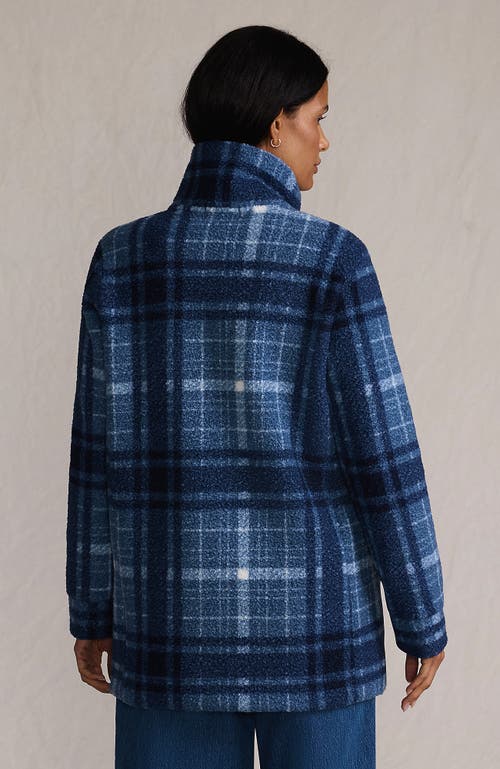 Lands' End Boucle Fleece Coat In Blue