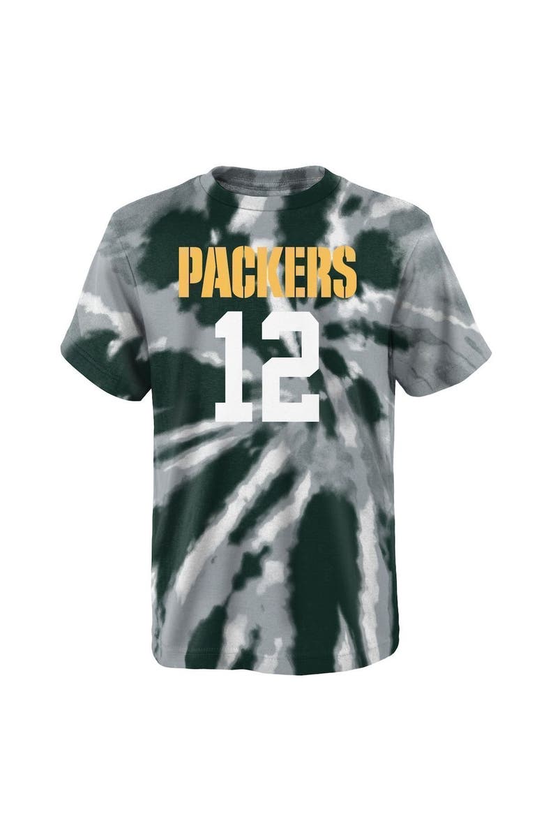 Outerstuff Youth Aaron Rodgers Green Green Bay Packers Tie-Dye Name & Number T-Shirt, Alternate, color, 